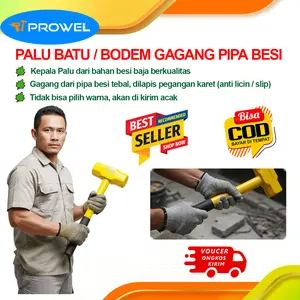 Lafma Palu Batu 2 LB Bodem 2LB Rubber Grip Gagang Pipa Merk Lafma Bahan Besi Kualitas Bagus Anti Slip untuk Hancurkan Batu Beton palu baja