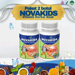 Novakids 2 Botol — Suplemen Nutrisi Anak | Zinc Herbal | Support Nafsu Makan & Daya Tahan