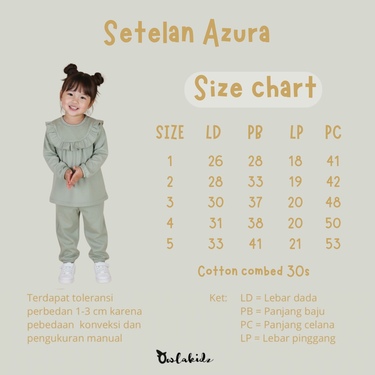 OWLAKIDZ - SET AZURA - Setelan anak perempuan - kaos anak perempuan