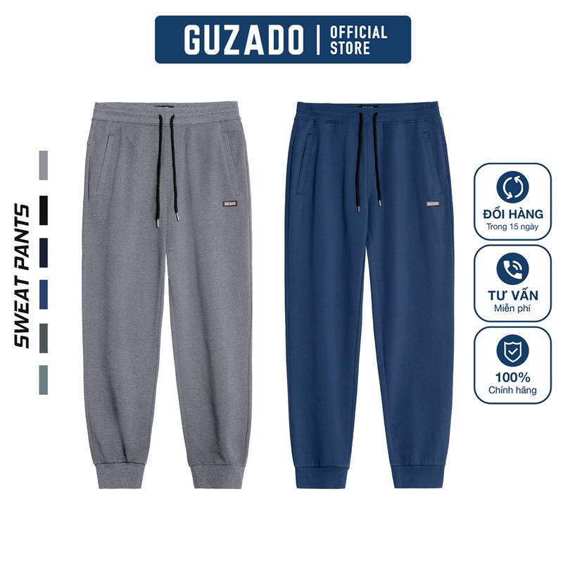  Quần Jogger Nam GUZADO Chất Nỉ Form Regular Fit Thoải Mái Mềm Mịn Co Giãn Tốt GQN01 