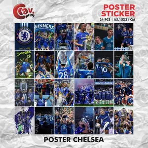 Poster sticker tema club chelsea | tinggal tempel