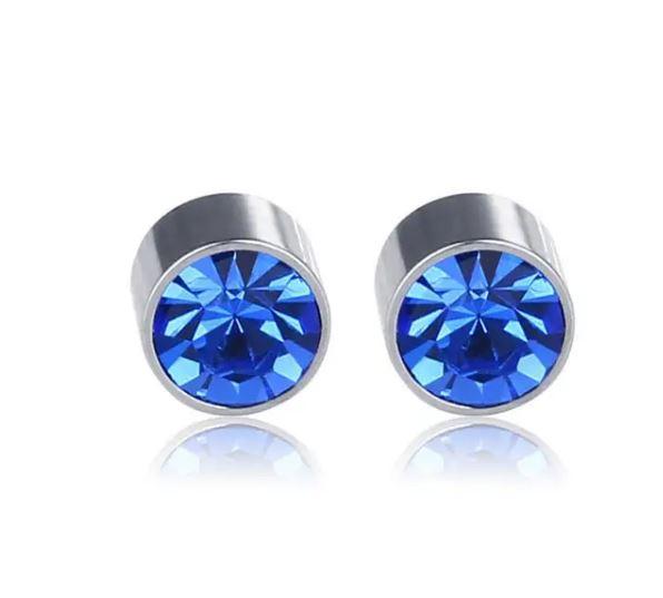 1 Pasang Anting Magnet Baja Tahan Karat Berlian Imitasi Kancing Telinga Tanpa Tindik Tanpa Telinga Besi Magnetik Kuat Pria Wanita 6
