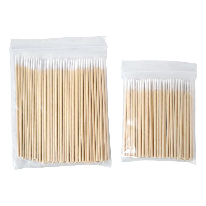 100 Pcs Precision Pointed Cotton Swabs Set - Microblading Cotton Buds for Eyebrow, Eyelash Extensions, Makeup, Nails, Tattoo Supplies, Craft, Microblading Cotton Swabs and Long Wood Handle Cosmetics Sticks