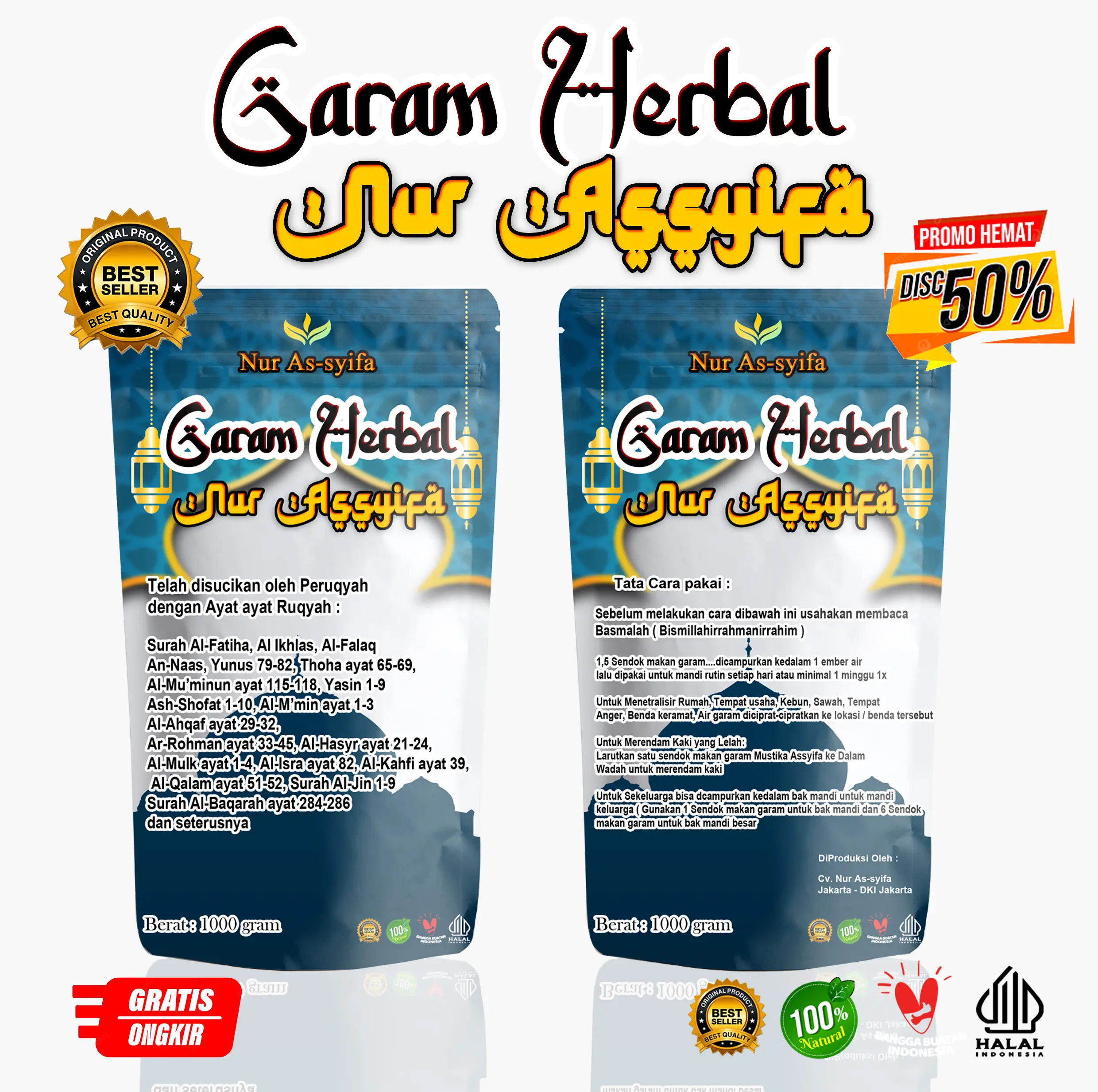 Garam Ruqyah asli Nur As-Syifa / Garam Ruqyah Bidara / Garam Ruqyah untuk Rumah & Tempat usaha Salt