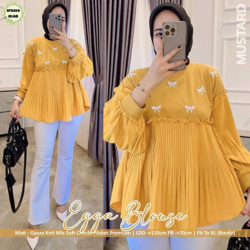 BLOUSE KNIT CIQITA ATASAN WANITA MIX BORDIR PITA Top Casual 7