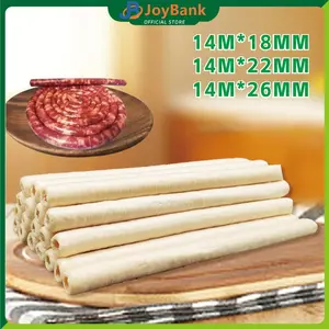 Casing Sosis Kolagen 14M 18-26mm Food Grade Halal Edible untuk Pembuatan Sosis Makanan Daging Rumahan dan Usaha Alat Selongsongan Sosis