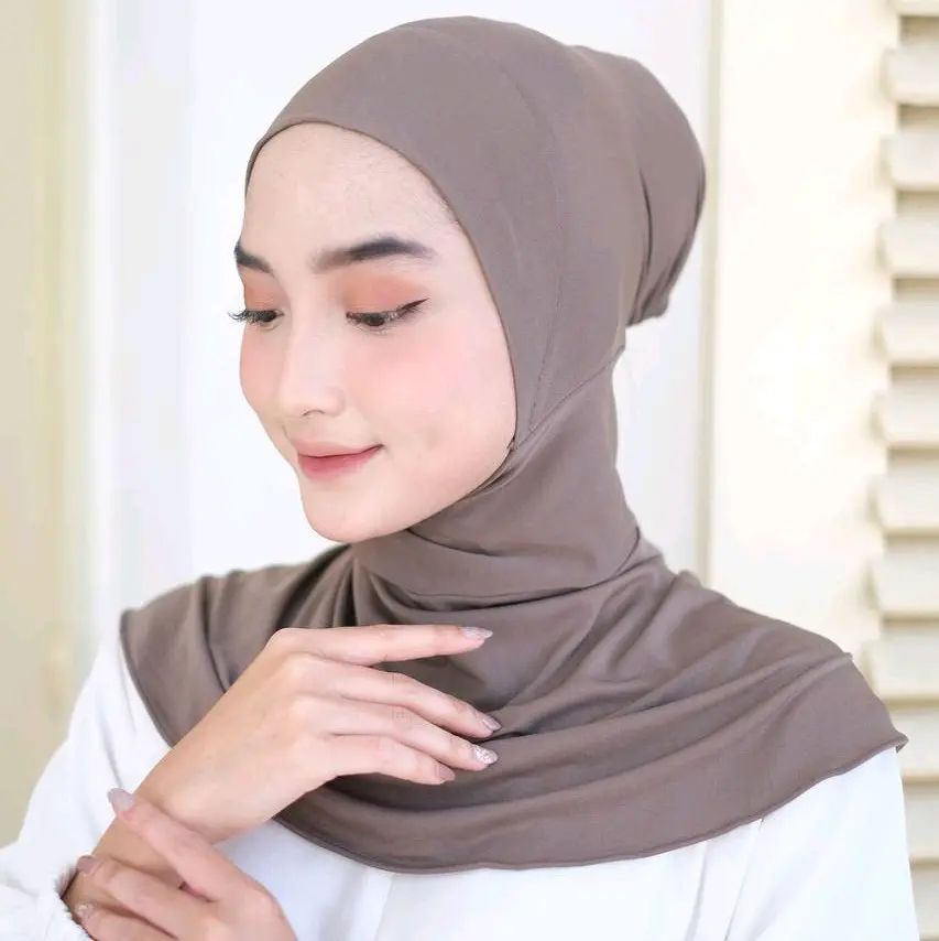 Inner Ninja Jersey Antem Resleting Premium Ciput Malay Dalaman Hijab Murah - Muslim Instan Kerudung