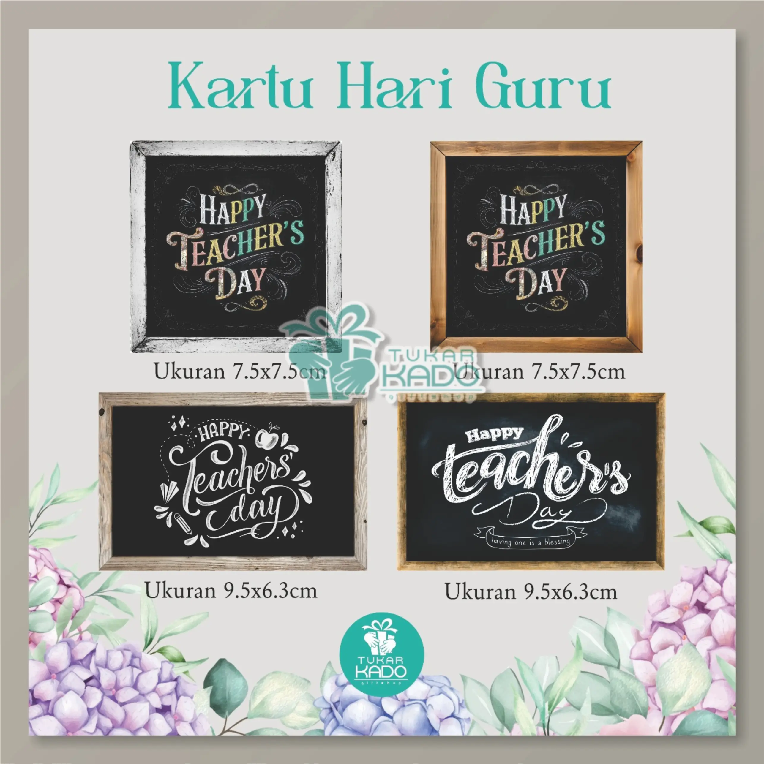 Kartu Ucapan Emori/ kartu hari guru / Greeting Card pita  kado