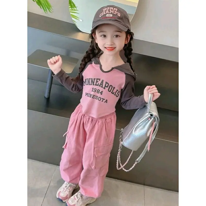 stelan baju anak perempuan 2-7 tahun/stelan cargo anak terbaru korean style