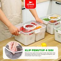 Gambar SPEEDS Food Container Tempat Penyimpanan Makanan Tutup Sayuran Bawang Transparan Rak Bumbu Dengan Saringan Dapur Kulkas 202-B - A02 dari SPEEDS HOME Kota Surabaya 4 Tokopedia