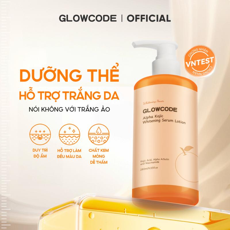  Kem dưỡng thể Glowcode trắng da dưỡng ẩm body chất kem mỏng nhẹ body lotion kem dưỡng ẩm body 280ml 