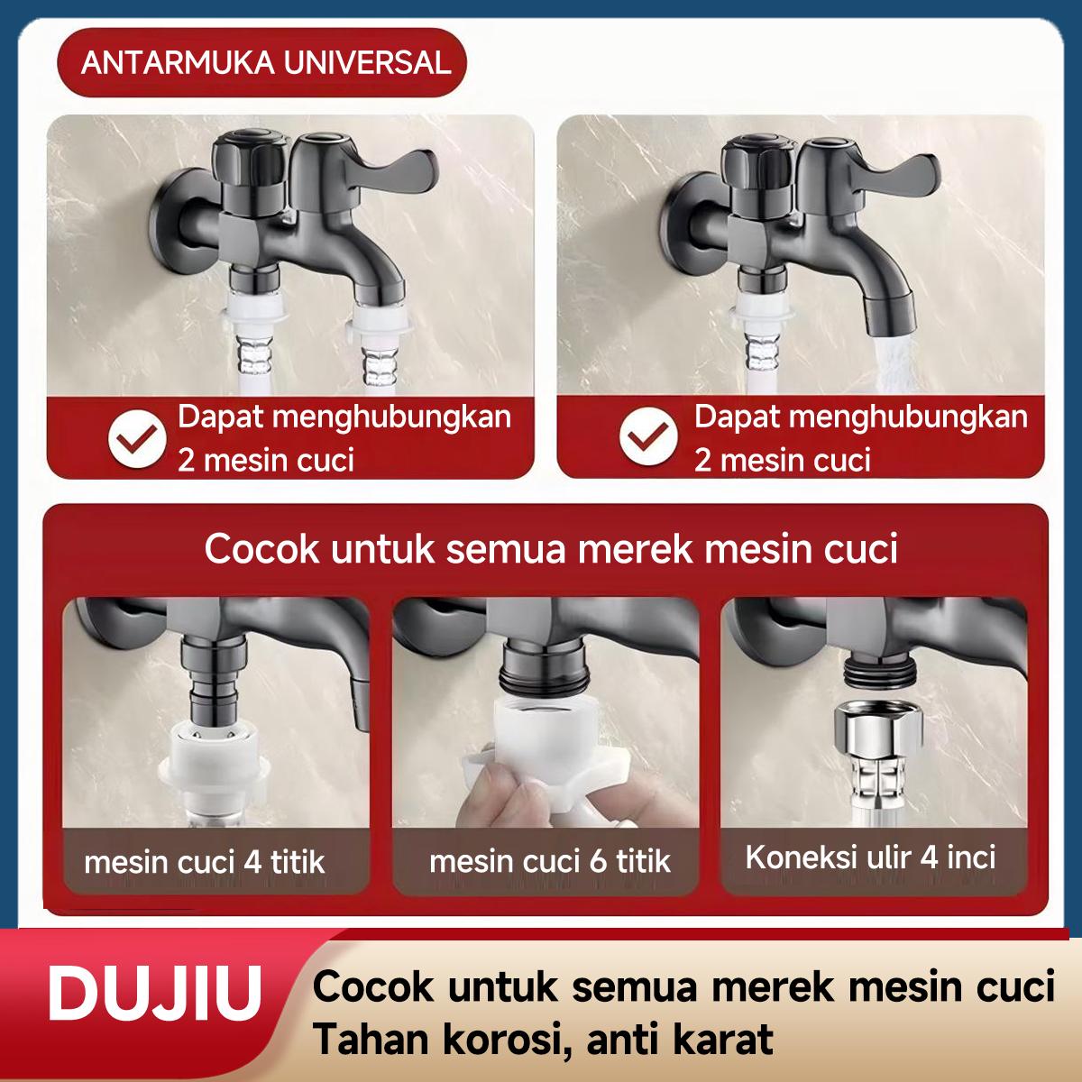 Keran Dapur & Mesin Cuci Multifungsi Hitam DUJIU – Keran Air Dingin Tahan Karat Premium, Cocok untuk Taman/Ruang Cuci, Termasuk Katup Penghenti Dinding, Desain Modern Mudah Dipasang, Ideal untuk Rumah & Kamar Mandi.