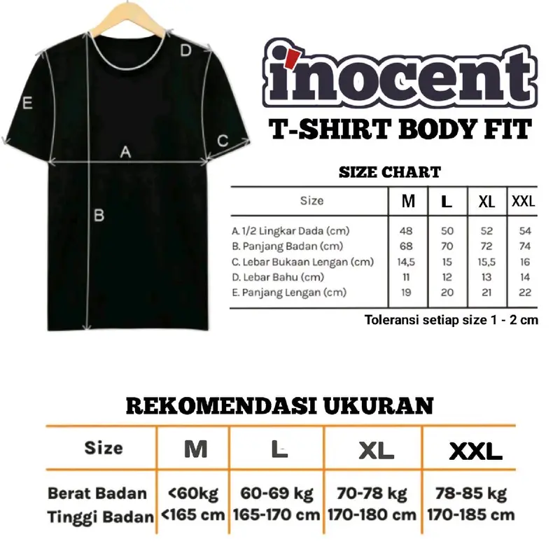 Kaos Distro Pria inocent navy Mustard Katun Combed 24s Tebal 1