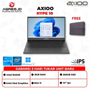 [ PROMO ] Axioo Hype 10 Intel N4020 Ram 8GB Ssd 256GB Win 11 14" For Office / Kuliah