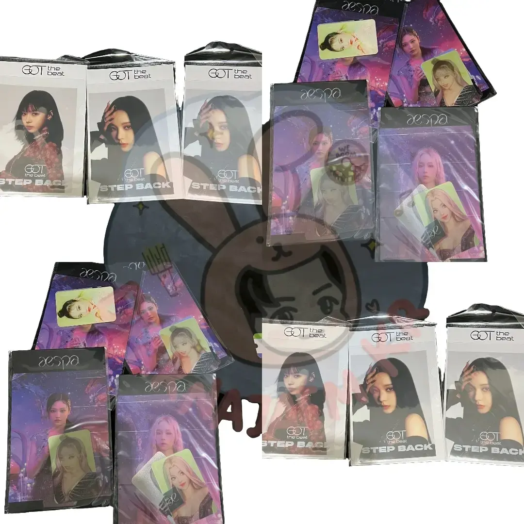 AESPA KARINA WINTER NINGNING BLACK MAMBA POSTCARD HOLOGRAM / STANDEE HOLOGRAM PC PHOTOCARD SET SEALED OFFICIAL GOT THE BEAT STEP BACK