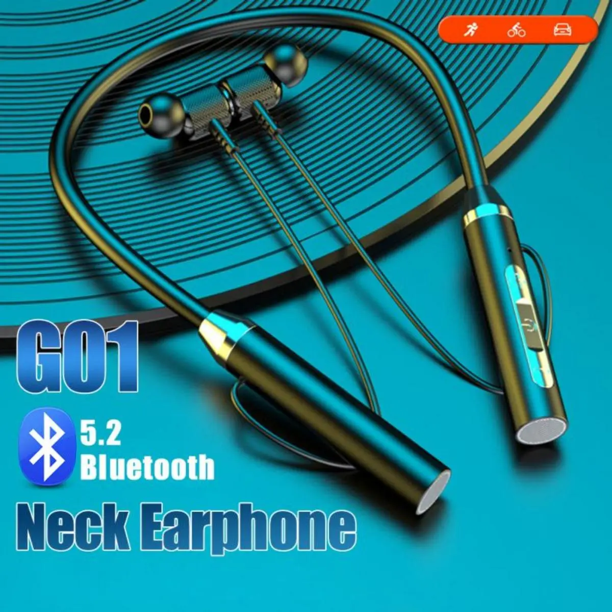 Tai nghe cổ dâyBluetooth 5.2, Tai nghe Bluetooth không dây chất lượng cao, Tai nghe phổ thông chơi game Esports không có độ trễ