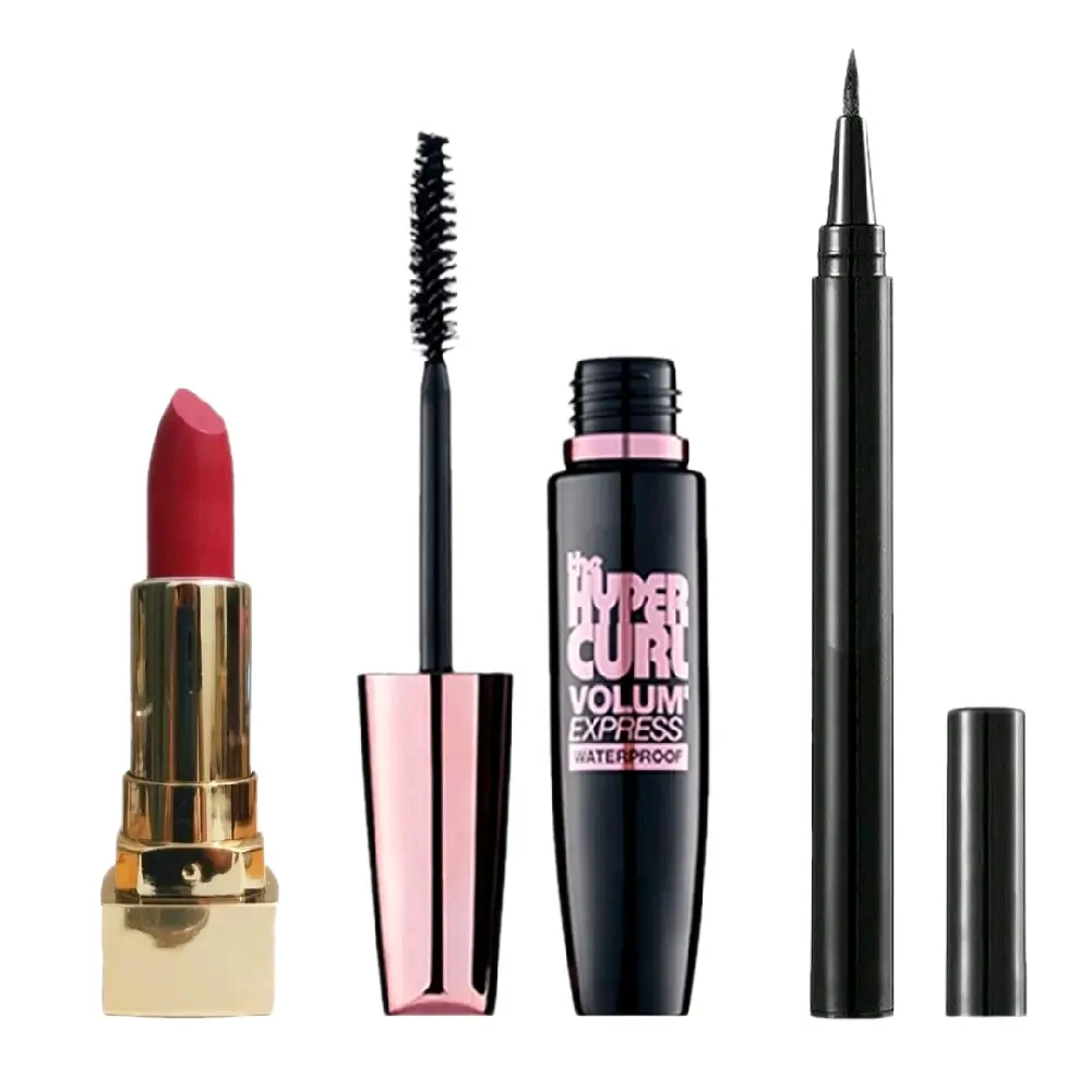 Paket Mascara+Eyeliner+ Lipstick Matte Bisa pilih Warna Lipstik