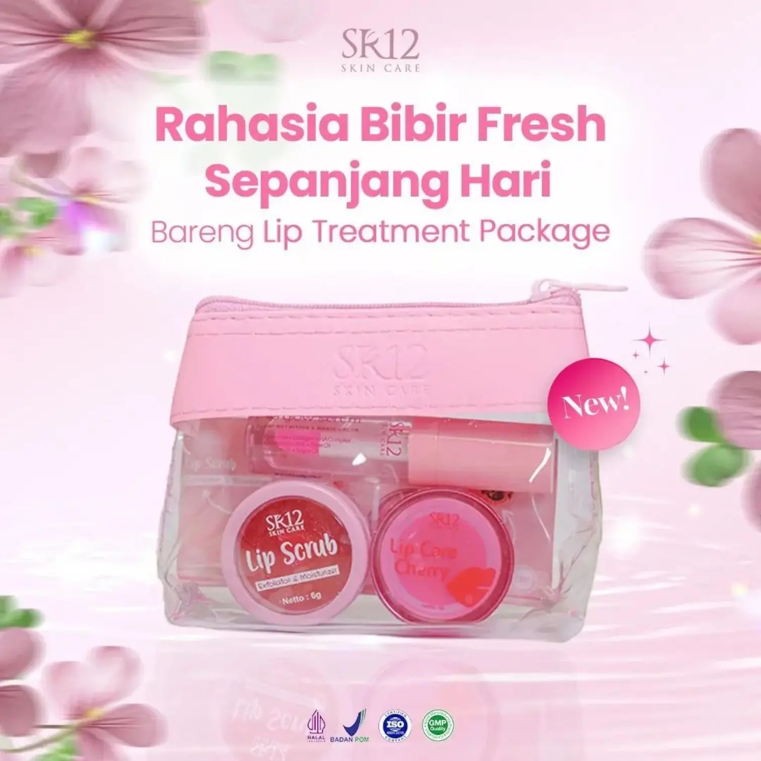 SR12 Lip Treatment Bibir Package Paket Perawatan Bibir  Lip Care - Lip Scrub - Lip Glow Serum