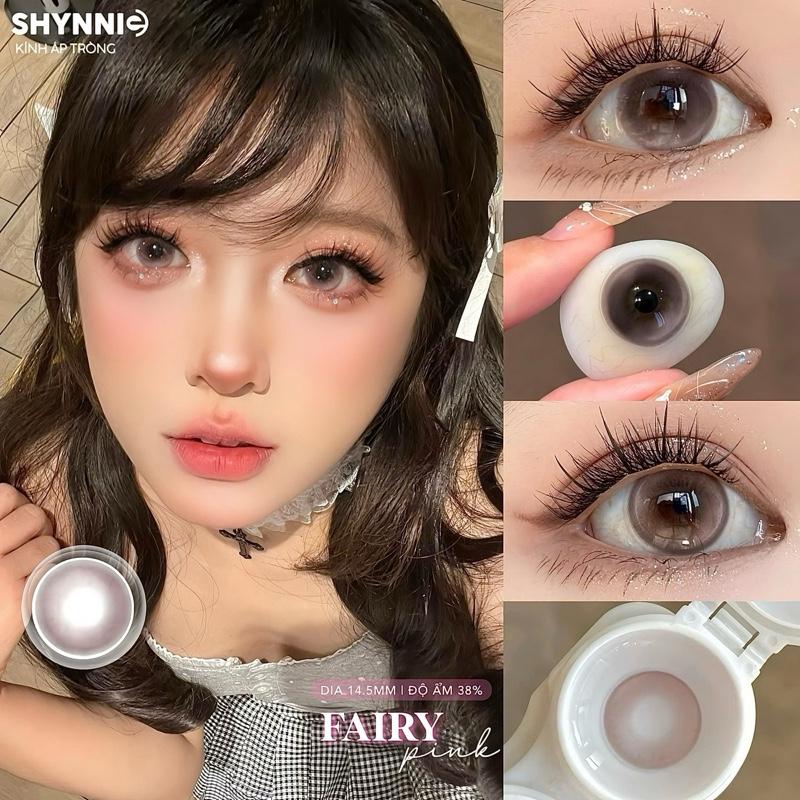  1 CẶP LENS  cận từ 0-6 độ  màu FAIRY PINK hồng nhẹ kỷ yếu nhàng 14.5mm siêu ngọt  - SHYNNIE LENS 