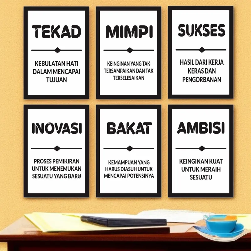 Hiasan Dinding Motivasi Media Bingkai Kayu MDF PROMO TERMURAH 1