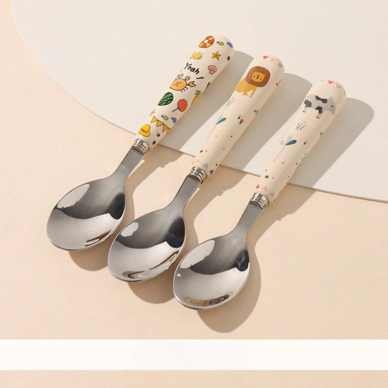 THÌA INOX HOẠ TIẾT DỄ THƯƠNG CHO BÉ