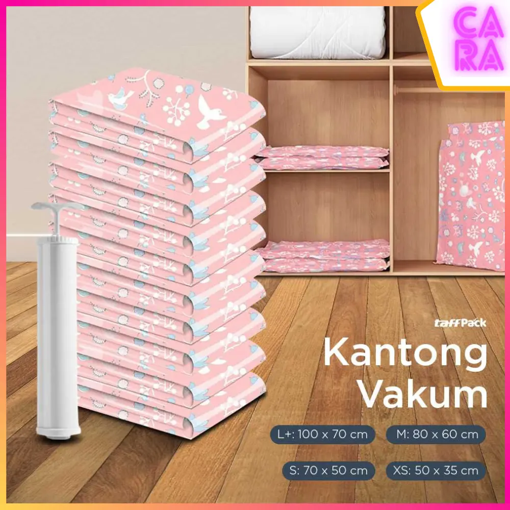 Kantong Plastik Vakum Pakaian Travel Organizer Multisize 10pcs + Pompa SN09109