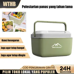 WTHB CAMPORI Cooler Box Pendingin Kotak Beku Tetap Segar Wadah Serba Guna Tempat Penyimpanan Es Container Box Es Pendingin Simpan Kotak Ukuran Besar Picnic Plastik Cooler Box
