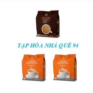 ( sale ) Combo Mix vị giữa 1 bịch cà phê trần quang Ngon + 2 bịch cà phê sữa trần quang Goodmorning,mỗi bịch có 24 ống nhỏ 20gram Coffee Cafe   coffee cà  phê  coffee   coffee cà  phê
