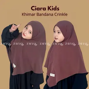 Zayyan. Ciara Kids Khimar Bandana Anak 3-10  Tahun Crinkle Airflow