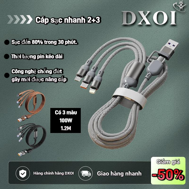 Cáp Dữ Liệu Sạc Nhanh DXOI Thiết Kế 2 Trong 1 Dày Dặn Tương Thích Với Apple 15 16 Và Điện Thoại Huawei Type-C Cáp Sạc 3 Trong 1