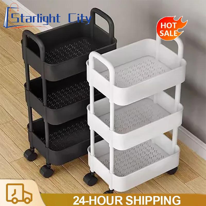 Push cart mobile rack kitchen storage rack 3-4-5 layer cabinet - TikTok ...
