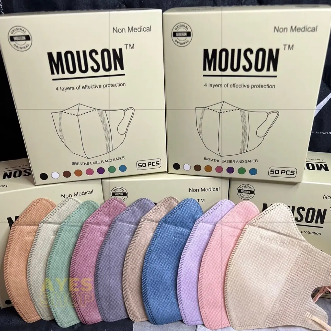 PAKET 3BOX MASKER DUCKBILL MOUSON MIX 150PCS 4PLY BISA COD