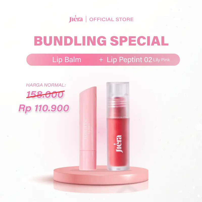 ⁠JIERA Natural Look Lip & Cheek Set - Hues of You Lip Balm + Lip peptint 0.2 Lily Pink | Colour Changing Lip Balm | 10.10 Big Sale 0