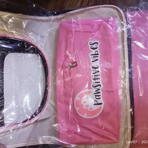 PawSitive Vibes Tas Ransel Kucing Anjing Tas Travel Hewan Peliharaan Anti Air & Mudah Dibersihkan - Desain Praktis & Nyaman - Ukuran 37x25x34cm - Pet Cargo Kucing Anjing Blacan