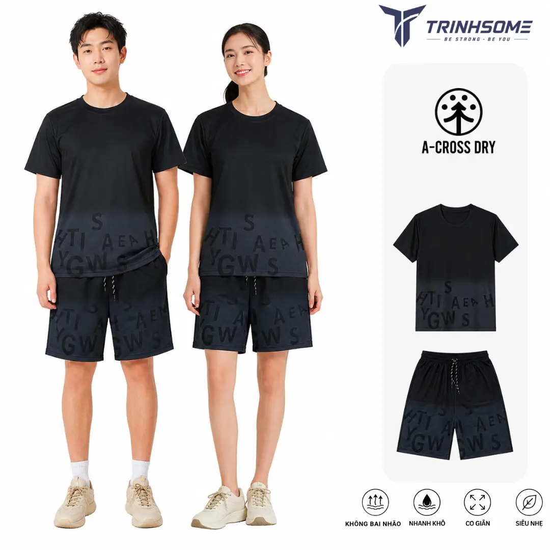 Bộ Đồ Cọc Thể Thao Nam Hè, Sport, Dây Rút, 2 Túi Quần, Họa Tiết Loang Chữ, Năng Động, Size 30-95kg, Chất Thun Lạnh Co Dãn Mát Mẻ. Mã: BC