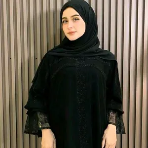 NEW ABAYA JIHAN EID SERIES model tangan karet details Brukat
