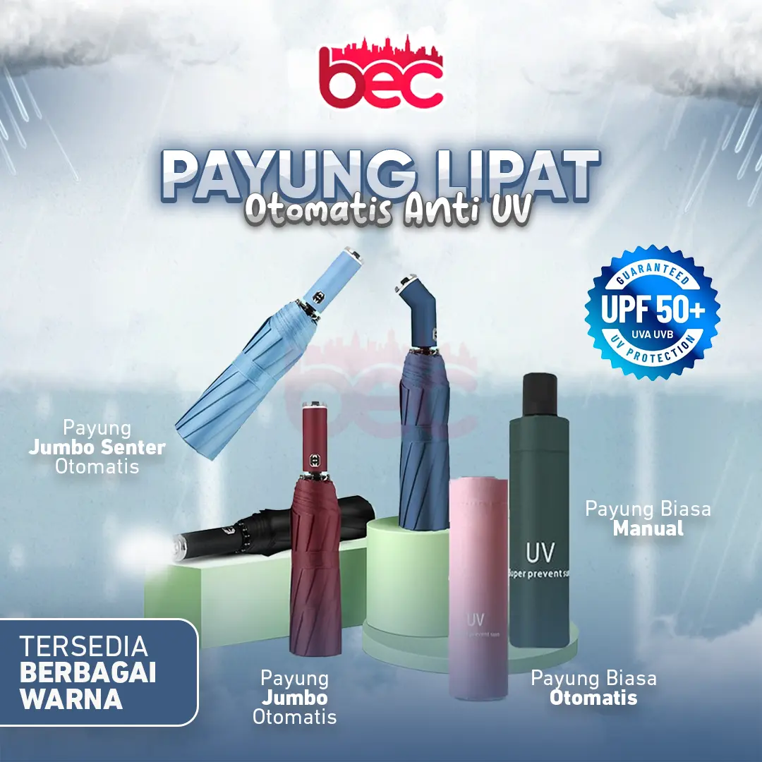 Payung Lipat Otomatis Anti UV / Payung Otomatis Buka Tutup Anti UV