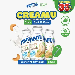 [PAKET CREAMY - 3 PCS] PLANTIQ Cashew Milk Original 200ml - Susu Kacang Mede Rasa Original - Non Dairy Milk Lactose Free