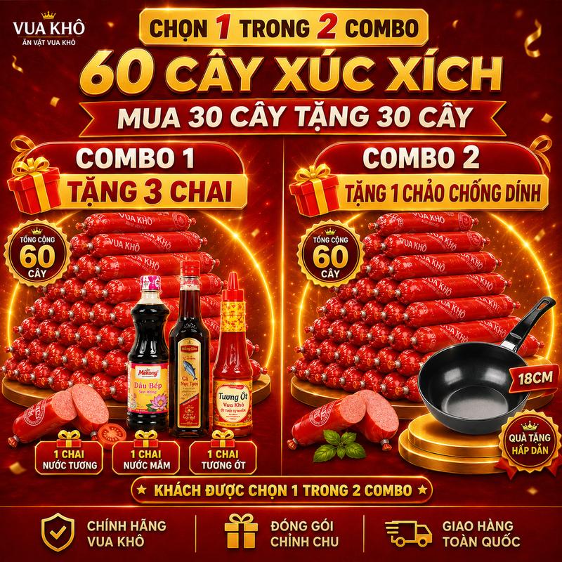 1KG Xúc xích Vua Khô - Đồ ăn vặt snack, Food, Thức Ăn, đồ ăn nhẹ k