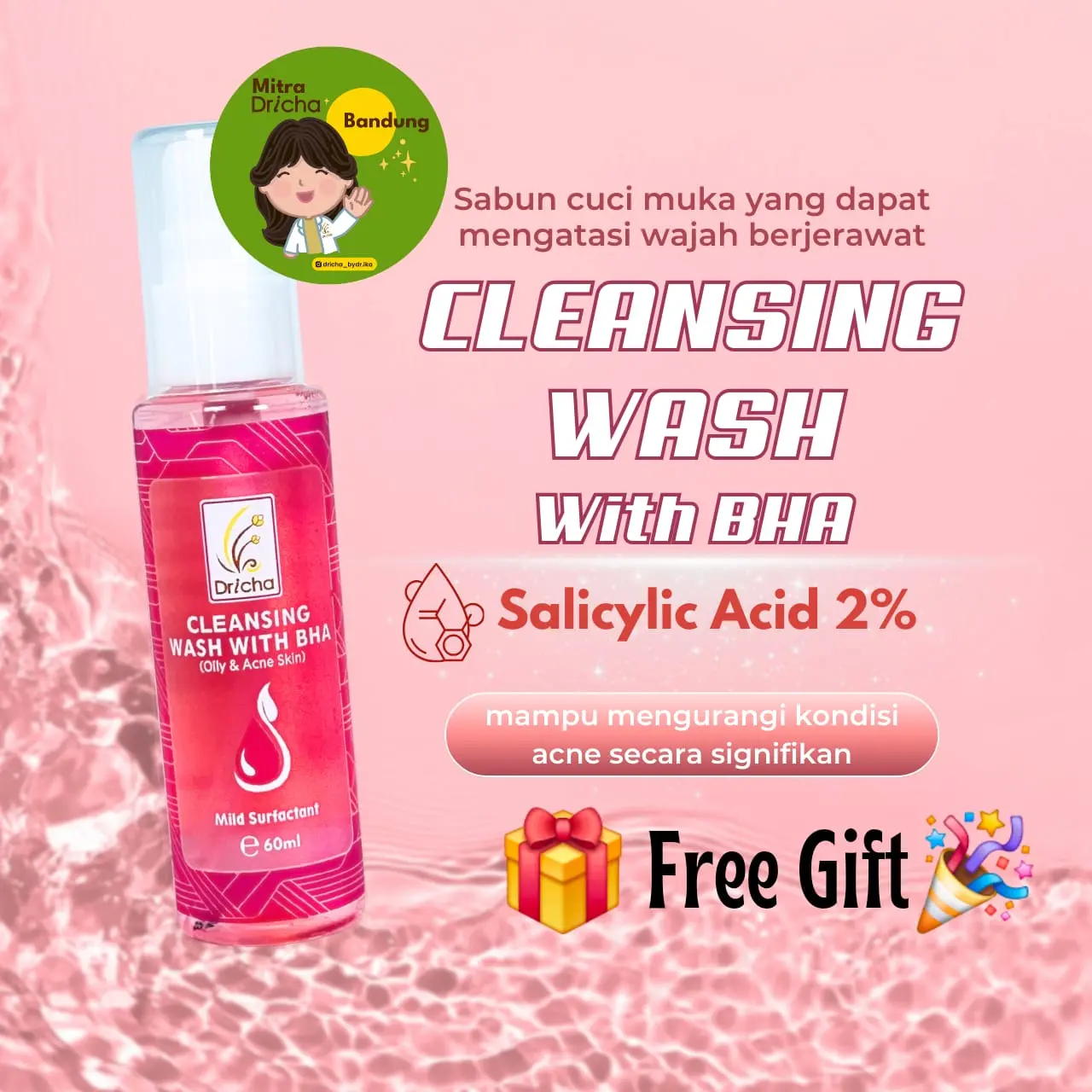 Dricha Cleansing Wash with BHA dengan Salicylid Acid 2% Cleanser