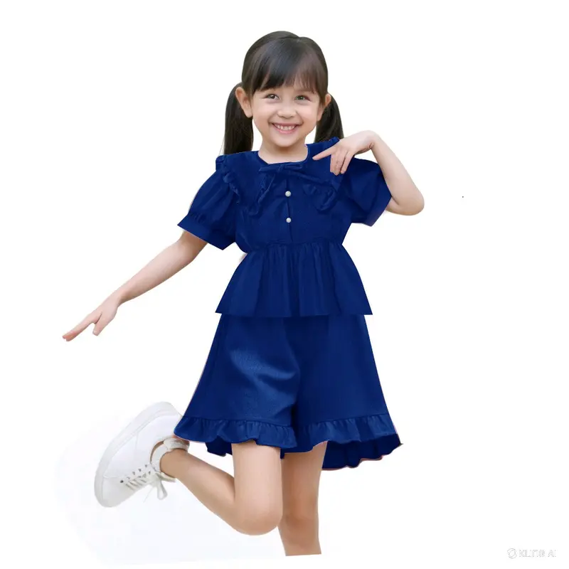 (Laura kids 24)fashion Setelan set Cheryl Anak Perempuan,bahan katun  linen cringkle premium.bahan sesuai yang tertulis. 7