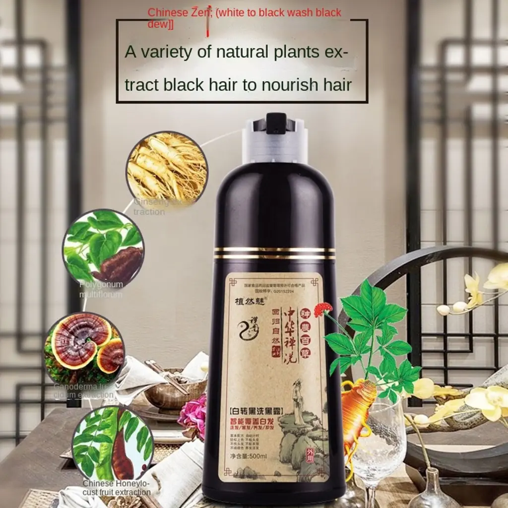 ONGKIR 0 RUPIAH KE SELURUH INDONESIA - Shampoo Semir Penghilang Uban TONXI Sampo Pewarna Rambut Uban Instant Permanen Tanpa Bahan Kimia