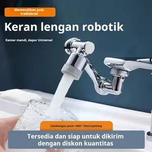 Ekstensi keran dapur, lengan robot universal, keran, adaptor multifungsi wastafel, aerator anti percikan