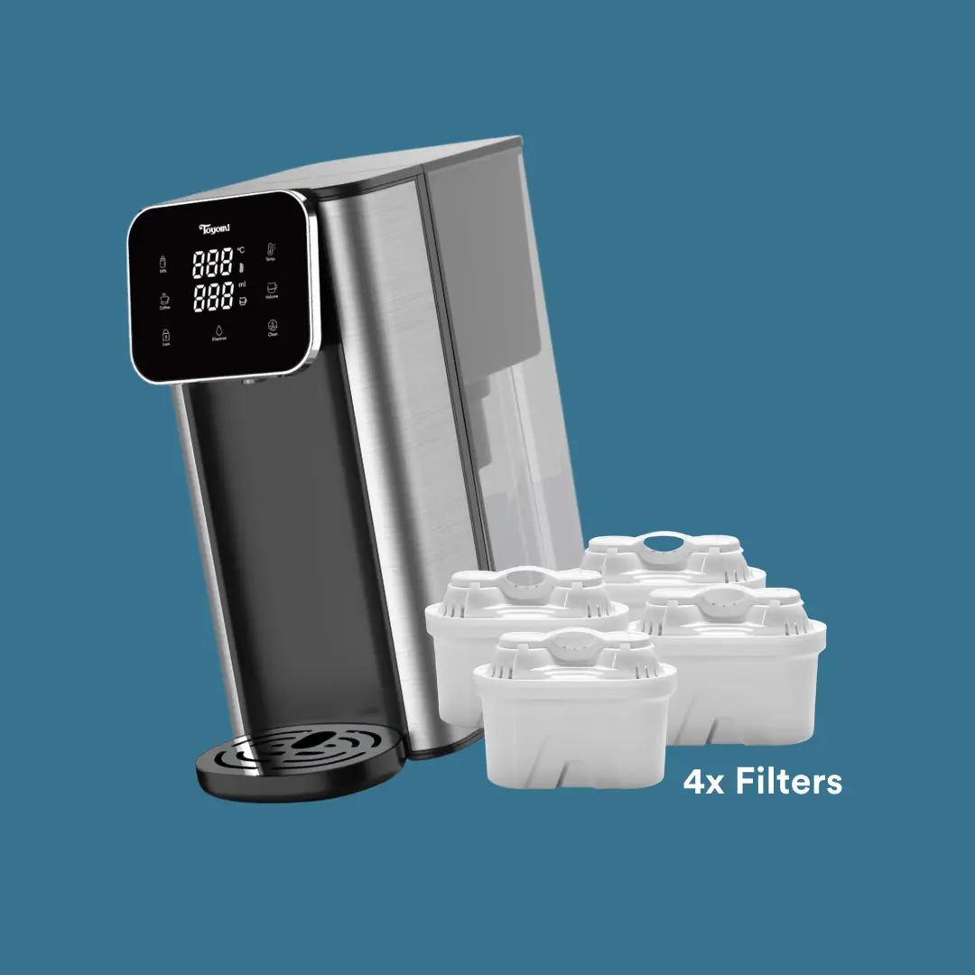 Toyomi 4.3L InstantBoil Filtered Water Dispenser with Premium Filter FB 6643F + 4x Filters Bundle