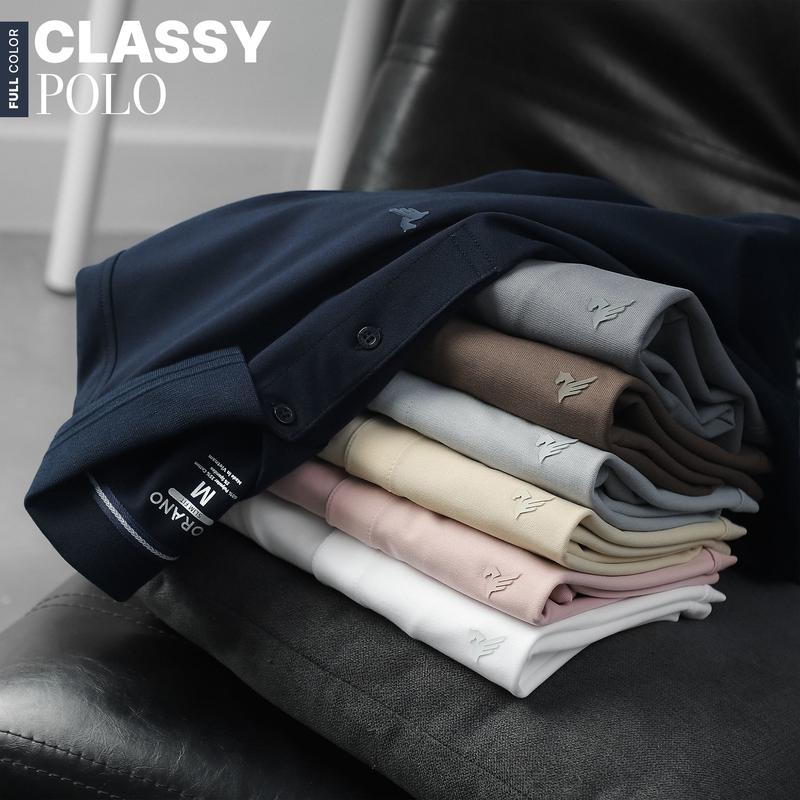 [TOP SALES] Áo Polo nam TORANO trơn basic, cổ bẻ, logo in ngực, nhiều màu, thoáng mát TP038 Menswear - Polo Shirt cao cấp Có Cổ Lưng Cao Trắng