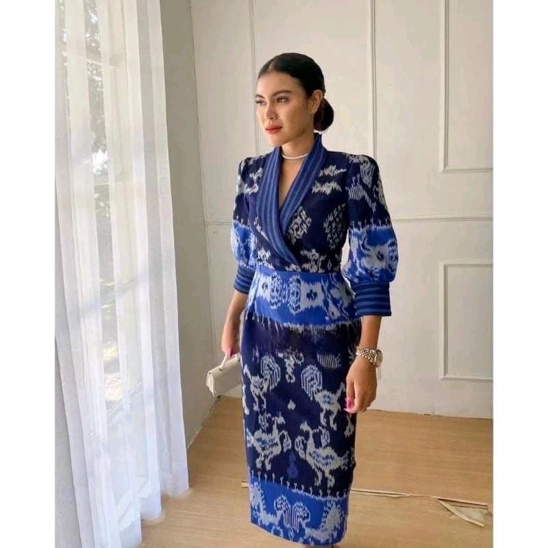 dress tenun iris - dress tenun pesta - dress sumba 1