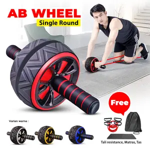 Ab Wheel Roller Alat Latihan Perut dan Pinggang Core Workout Fitness Free Tas Tali Matras 009-10