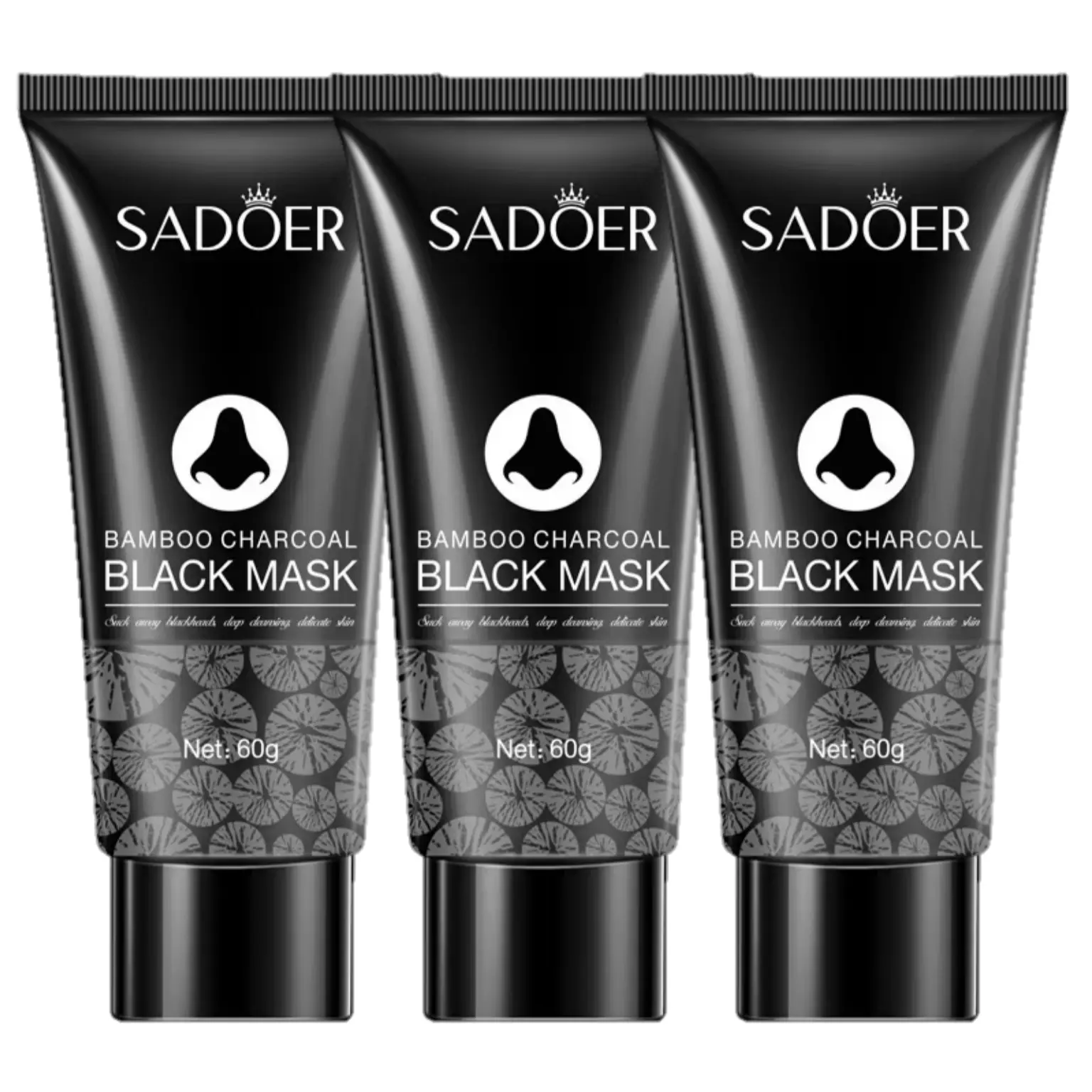 Paket 3 pcs - Masker Komedo Viral Bamboo Charcoal Black Mask Treatment Kotoran Hidung