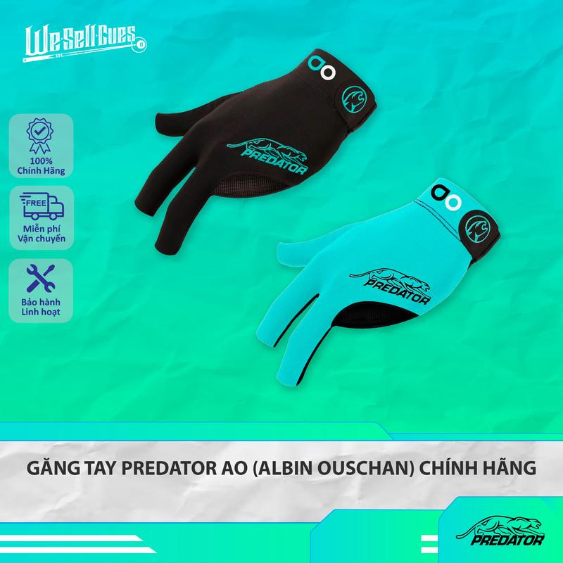 Găng Tay Predator AO (Albin Ouschan) Chính Hãng - Màu Đen/ Xanh Mint
