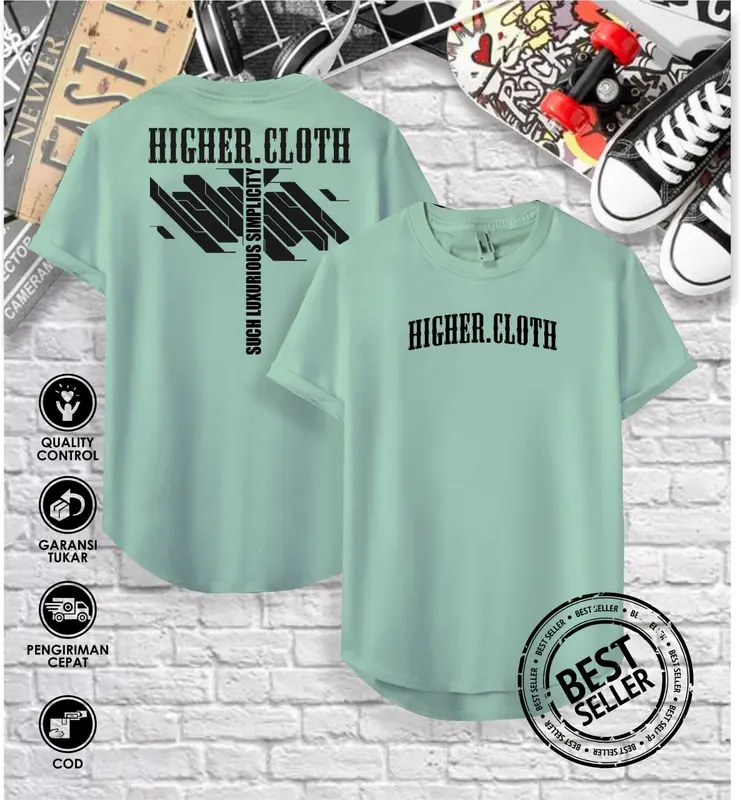 kaos premium pria & wanita oval / kaos distro lengan pendek cotton combad 24s HIGHER.Cloth 1